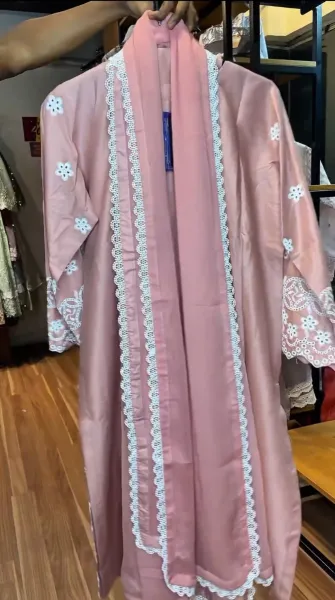 Pakistani Original Hayat’s Embroidered Stitched Cotton 3Pcs _ Pink 